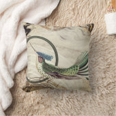 クリーム&グリーンハミングバード抽象芸術旋回 クッション (ブランケット)