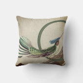 クリーム&グリーンハミングバード | Ernst Haeckel インスパイア クッション (裏面)