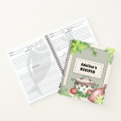 クリーム&グリーン詰めレシピ本 ノートブック (内部)