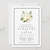 クリーム＋グリーン | オーガニック ウェディング リハーサル ディナー 招待状 (正面)