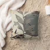 クリーム&グレー芸術的抽象芸術水色 クッション (ブランケット)