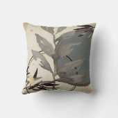 クリーム&グレー芸術的抽象芸術水色 クッション (裏面)