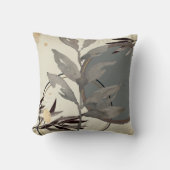 クリーム&グレー芸術的抽象芸術水色 クッション (正面)