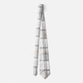 クリーム グレー イエロー ブレイド ストライプ ネクタイ (裏面)