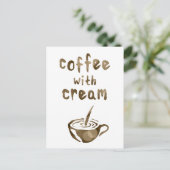 クリーム・コメント・カードを入れたコーヒー ポストカード (スタンド正面)