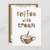 クリーム・コメント・カードを入れたコーヒー ポストカード (正面/裏面)