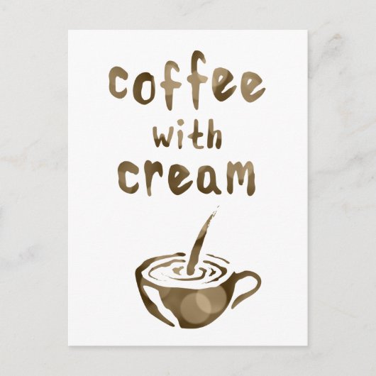 クリーム・コメント・カードを入れたコーヒー ポストカード (正面)