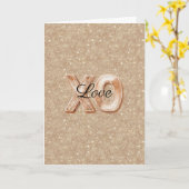 クリーム ゴールド イエロー グリッター ラブ カード (黄色い花)