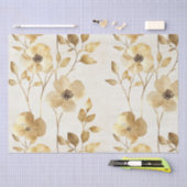 クリーム ゴールド フラワーの結婚式 薄葉紙 (クラフト)