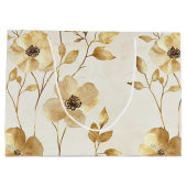 クリーム ゴールド フラワー ウェディング ラージペーパーバッグ (裏面)