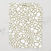 クリーム ゴールド ホワイト キリン柄 ベビーシャワー 招待状 (正面/裏面)