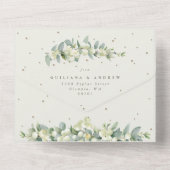 クリーム スノーベリー+ユーカリ 結婚式 披露宴のみの招待状 オールインワン招待状 (裏面)