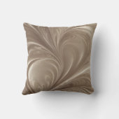 クリーム スワール - ソフト ベージュ アブストラクト フローイング デザイン クッション (裏面)