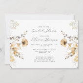 クリーム&セージ野草フローラブライダルシャワー 招待状 (正面)