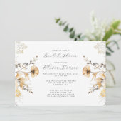 クリーム&セージ野草フローラブライダルシャワー 招待状 (スタンド正面)