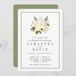 クリーム+セージ |のオーガニックリハ結婚ーサルディナー 招待状