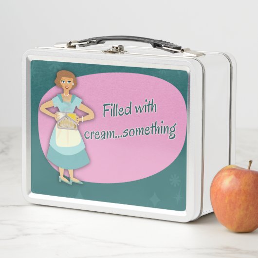 クリーム·ソイング·キッチー·フィフティーズ·ハウスウィフ メタルランチボックス (インサイチュ)