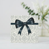 クリーム ダマスク ブラック パーティー 招待状 (スタンド正面)