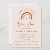 クリーム&テラコッタボホレインボームーンベビーシャワー 招待状 (正面)