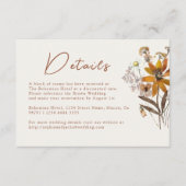 クリーム&テラコッタワイルドフラワーボホ結婚の詳細 エンクロージャーカード (正面)