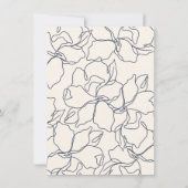 クリーム&ネイビーブルーブランチ&バブリーブライダルシャワー 招待状 (裏面)