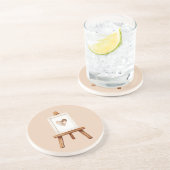 クリーム ハート アート 愛 コースター (側面)