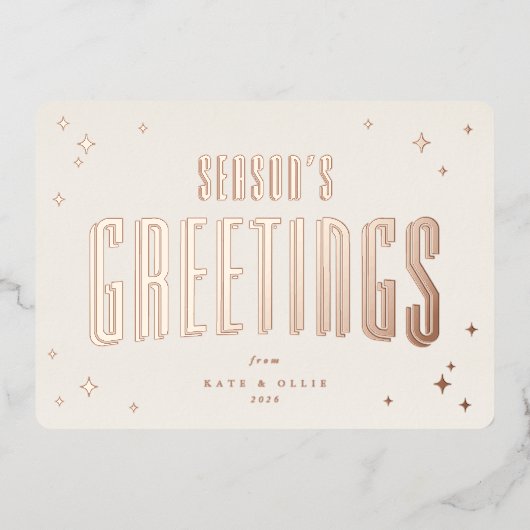 クリーム+バラ金ゴールドシーズンズグリーティングレトロスター 箔シーズンカード (正面)