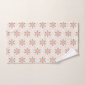 クリーム、ピーチとセージ緑のボホの花のパターン バスタオルセット (ハンドタオル)