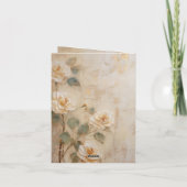 クリーム ピーチ ローズ フローラル サンクス サンキューカード (裏面)