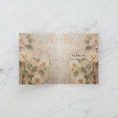クリーム ピーチ ローズ フローラル サンクス サンキューカード (内部)