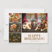 クリーム フォト コラージュ 新年のクリスマス グリーティング シーズンカード (正面)