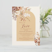 クリーム フォール イン ラブ フローラル ブライダル シャワー 招待状 (スタンド正面)