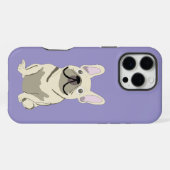 クリーム フレンチブルドッグ、私は犬が大好き iPhoneケース (裏面横)