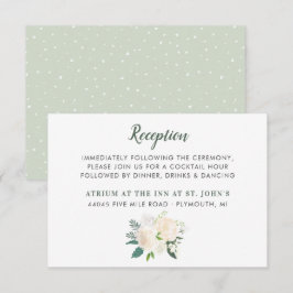 クリーム フローラル グリーン ブーケ ウェディング レセプション エンクロージャーカード