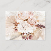 クリーム フローラル パンパス グラス セージ ウェディング ウェブサイト エンクロージャーカード (裏面)