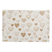 クリーム＆ブラウンハートのバレンタインデー 枕カバー (裏面-左)