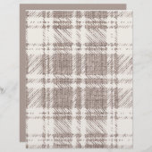クリーム&ブラウンプレイドスクラップブック紙 (正面/裏面)