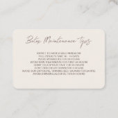 クリーム&ブラウンボトックス指示アフターケアカード 名刺 (裏面)