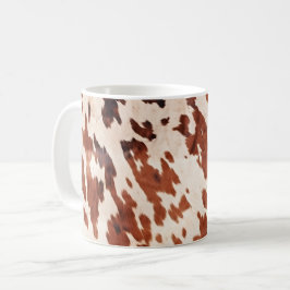 クリーム ブラウン ウエスタンカウプリント コーヒーマグカップ