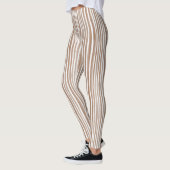 クリーム ブラウン ストライプ レギンス (左)