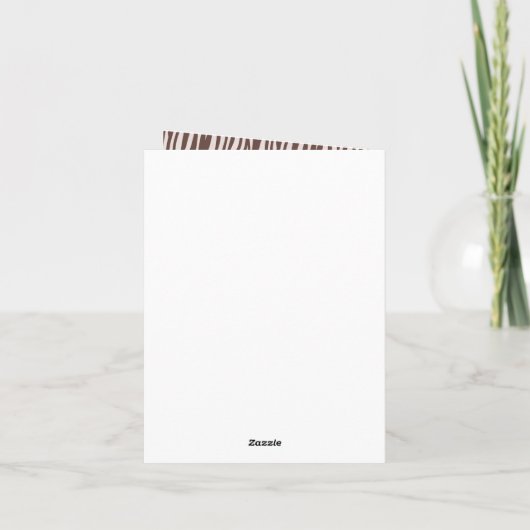 クリーム ブラウン ゼブラ柄 サンクス カード (裏面)