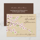 クリーム / ブラウン ブルーム ブライダル シャワー 招待状 (正面/裏面)