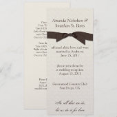 クリーム ブラウン リボン 挙式後 お祝い 招待状 (正面/裏面)