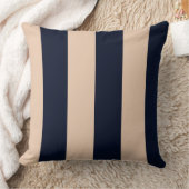 クリーム/ブラック厚ストライプみリバーシブルピロー クッション (ブランケット)