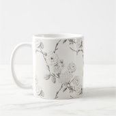 クリーム ブラック 秋の花 コーヒーマグカップ (左)