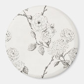 クリーム ブラック 秋の花 マグネット (正面)