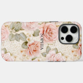 クリーム ブラッシュ ピンク ローズ 花の花嫁のシャワー Case-Mate iPhoneケース (裏面 (横))