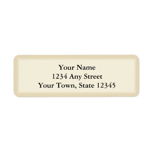 クリーム&ベージュ色カスタム差出人住所ラベル ラベル (正面)
