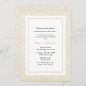 クリーム&ホワイトダマスクウェディングアニバーサリー招待状 招待状 (正面/裏面)