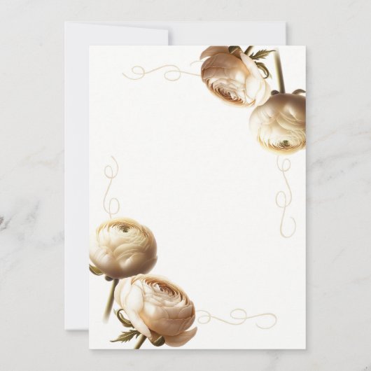 クリーム&ホワイトランヌカルスフローラ結婚ズ 招待状 (裏面)